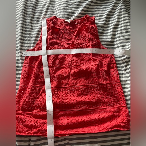 Lucky Brand Sleeveless Red Eyelet Top S - Picture 3 of 4